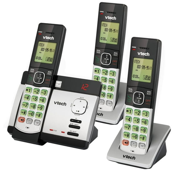 VTech® DECT 6.0 3-Handset Cordless Phone System with Caller ID/Call Waiting & Answering Machine