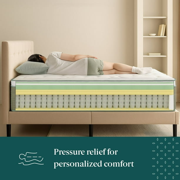 ZINUS Night Therapy 14” Cooling Hybrid Mattress Set With