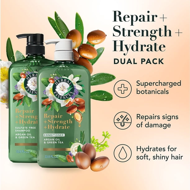 エッセンシャルオイル sam Herbal Essences Pure Plants Argan Oil & Green Tea Shampoo +