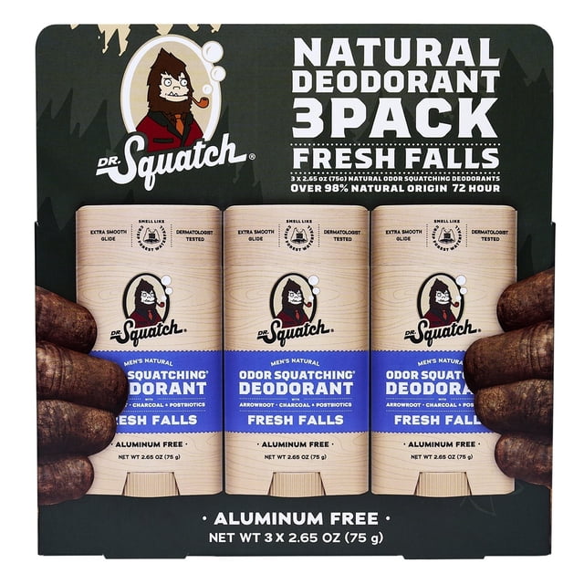 Dr. Squatch Fresh Falls Stick Deodorant, 3 pk.