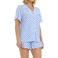 thumbnail image 4 of Betsey Johnson Women's Short Sleeve & Ruffle Short Pajama Set, 4 of 6