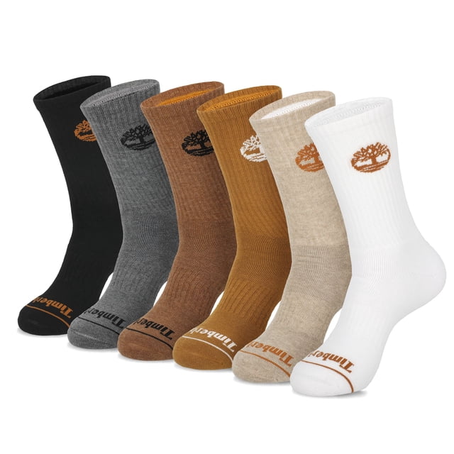 Timberland 6-Pack Performance Crew Sock Oatmeal Multi Pack