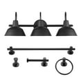 thumbnail image 1 of Globe Electric Brooklyn 5-Piece Bathroom Set in Black with Vanity and Bulbs, 1 of 12