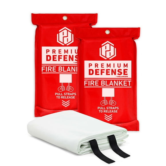 Premium Defense 60" x 70" Emergency Fiberglass Fire Blanket, 2 pk.