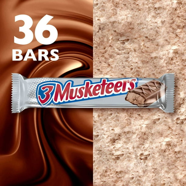 3 Musketeers Chocolate Candy Bars, Full Size, 1.92 oz., 36 pk