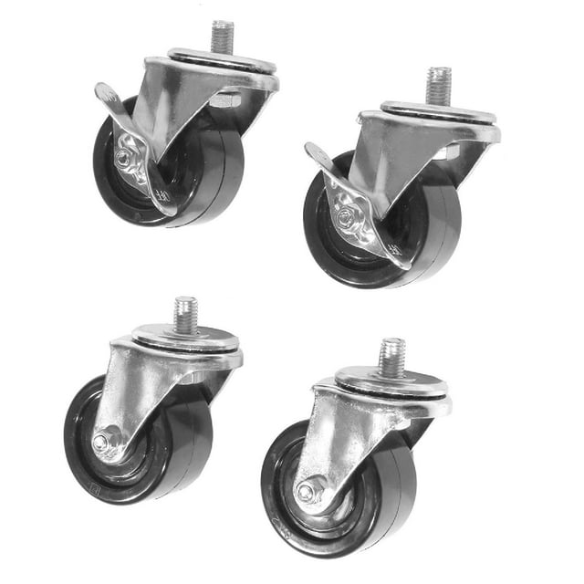Seville Classics UltraHD 3" Rolling Swivel Wheels (Set of 4, 2 Locking)