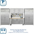thumbnail image 3 of Seville Classics UltraHD 8-Piece Steel Garage Cabinet Storage Set With Rolling Workbench, 14 Feet Wide, 3 of 21