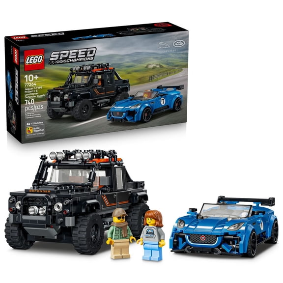 LEGO Speed Champions Jaguar Project 7 & Land Rover Defender, 740 pc.