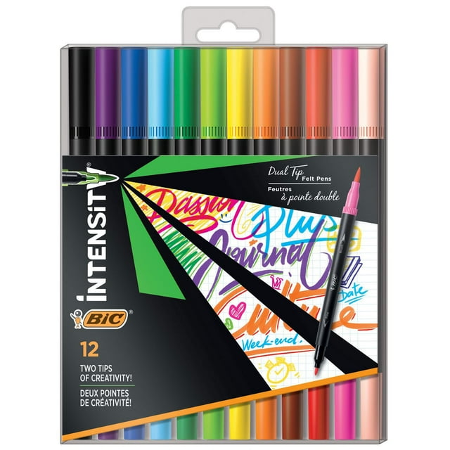 BIC Intensity Fineliner, 12 Count, Assorted Colors