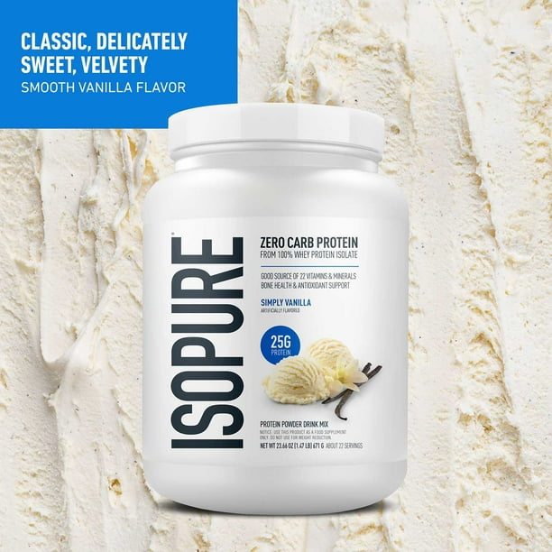 CYDEN SSGPURE-BLK スムーズスキン pure ホワイト Isopure Zero Carb Whey Protein Isolate Powder, Simply Vanilla