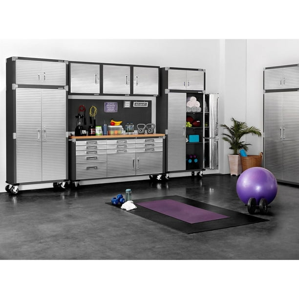 Seville Classics UltraHD 8-Piece Rolling Steel Garage Storage