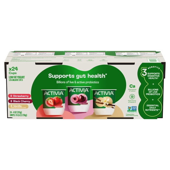 Activia Probiotic Lowfat Yogurt, Variety Pack, 24 pk.