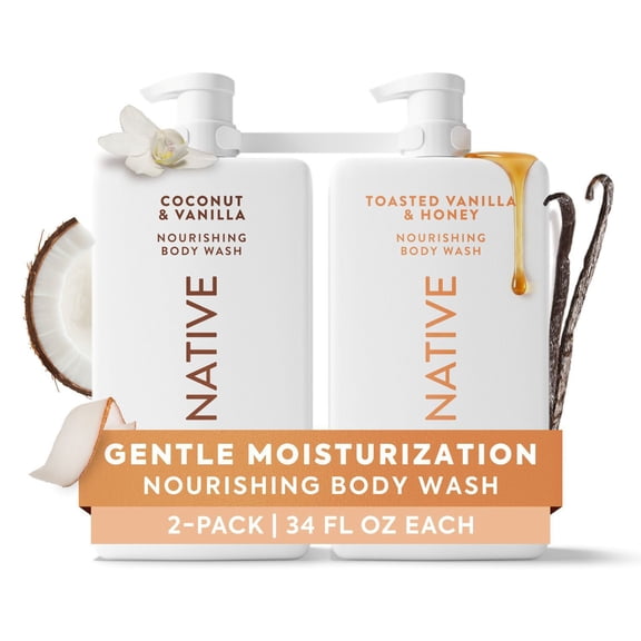 Native Nourish Body Wash, Vanilla Pack, 34 fl. oz., 2 pk.