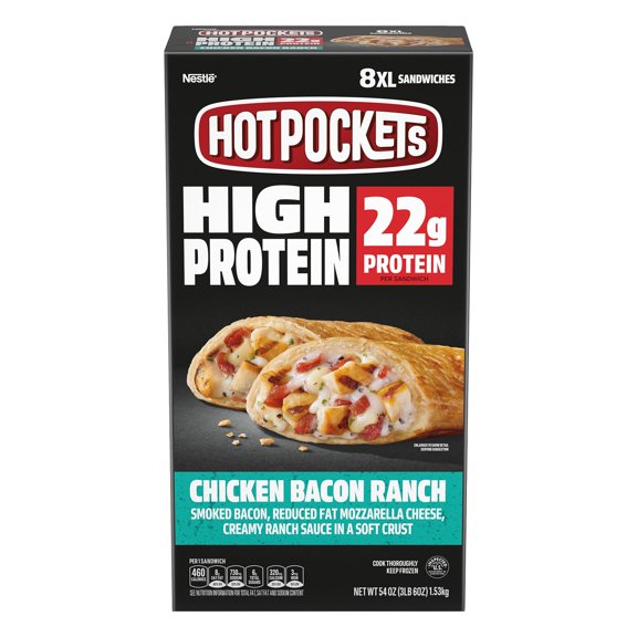 Hot pocket High Protein Chicken Bacon Ranch, Frozen, 6.75 oz., 8 ct.