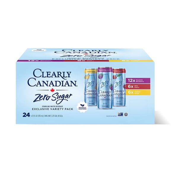 Clearly Canadian Zero Sugar Variety Pack, 12 fl. oz., 24 pk.