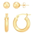 thumbnail image 2 of Diamond Cut Ball Stud  and Hoop Earring Set in 14K Gold, 2 of 13