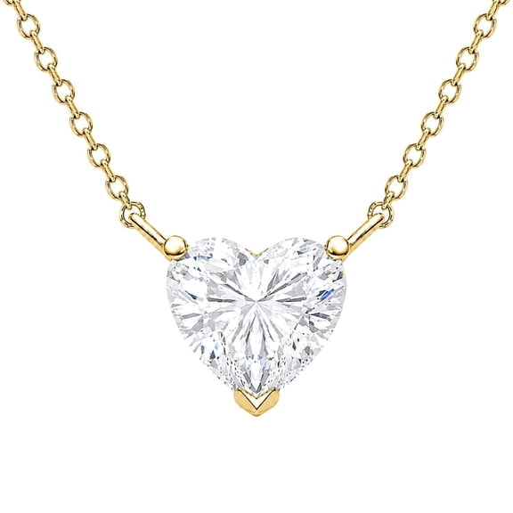 1.00 CT.T.W. Heart Cut Lab Created Diamond Solitaire Necklace in 14K Gold