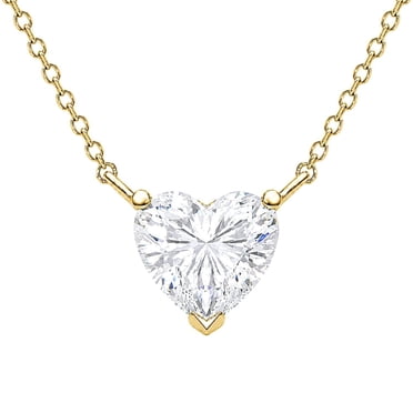 1.00 CT.T.W. Heart Cut Lab Created Diamond Solitaire Necklace in 14K Gold