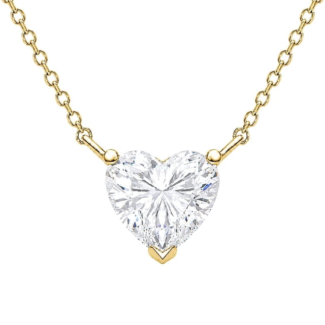 1.00 CT.T.W. Heart Cut Lab Created Diamond Solitaire Necklace in 14K Gold
