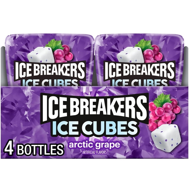 ICE BREAKERS Ice Cubes Arctic Grape Flavored Gum, 40 pcs., 4 pk.