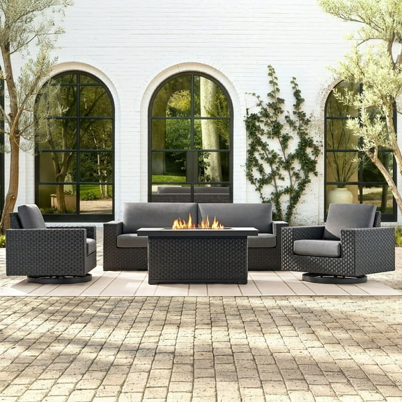 Member's Mark Olympus XL Deep Seating Fire Set with Sunbrella Fabric, 4pc