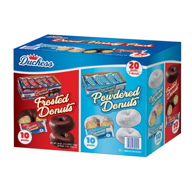 Duchess Mini Donuts Variety Pack - 20ct, 4pk Donuts (10 - Frosted, 10 - Powdered)
