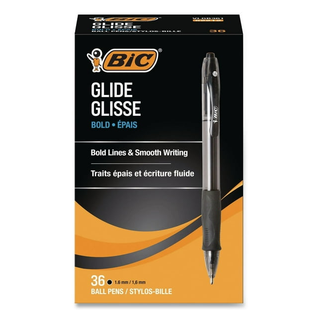 BIC Velocity Retractable Ball Pen, 1.6 mm, Black, 36 pk.