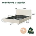 thumbnail image 4 of ZINUS Night Therapy Boucle Platform Bed Frame With Lifting Storage, Assorted Sizes, 4 of 12