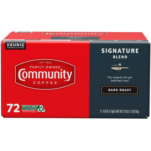 Community Coffee Signature Blend Dark Roast Single Serve, 72 ct