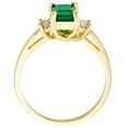 thumbnail image 4 of Emerald Cut Natural Gemstone & 0.20 CT. T.W. 3-Stone Diamond Ring in 14K Gold, 4 of 6