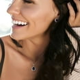 thumbnail image 6 of Lab Created Gemstone Teardrop Halo Pendant and Stud Earrings Set in Sterling Silver, 6 of 6