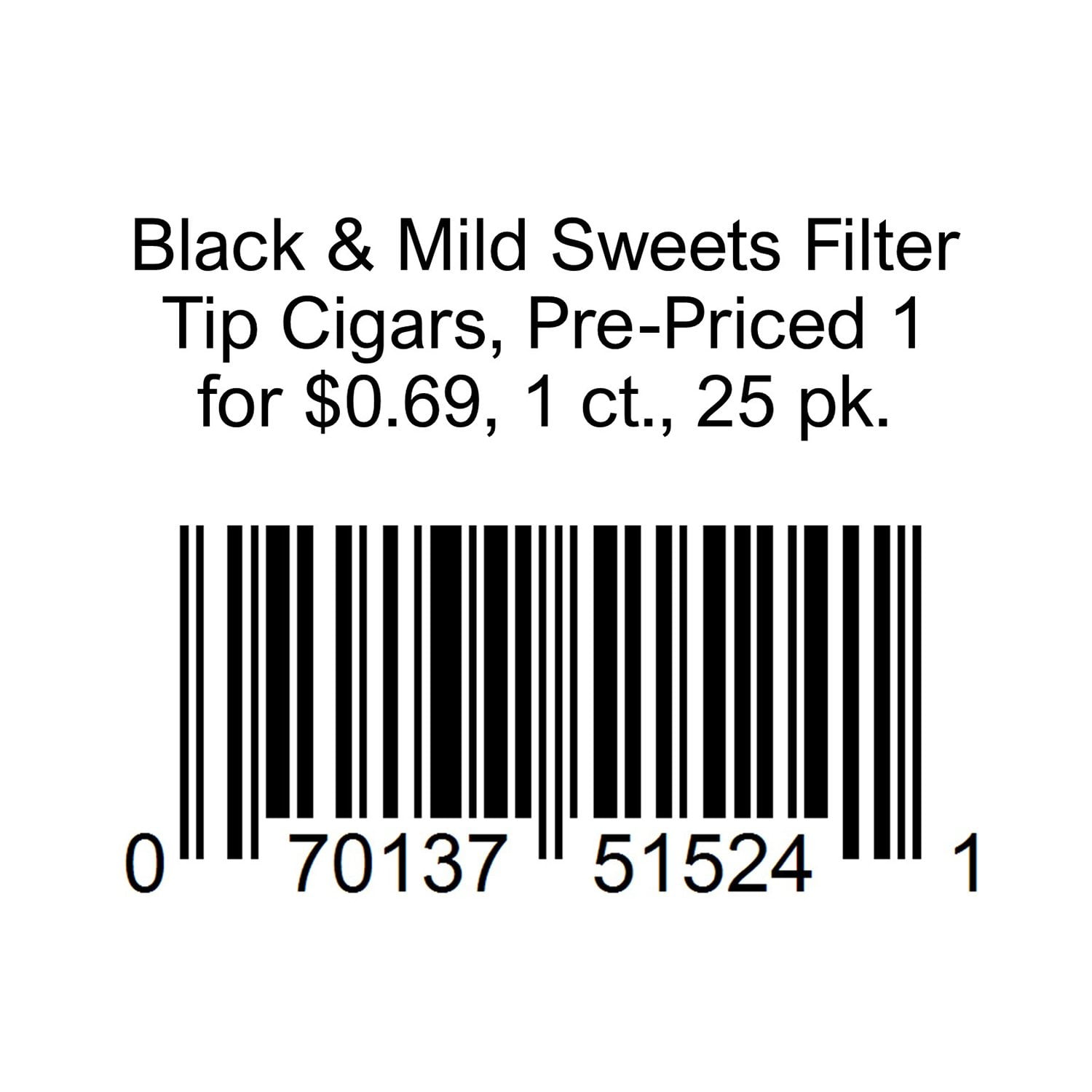 ●BLACK & MILD COMPILATION Black & Mild Sweets Filter Tip Cigars, Pre-Priced 1 for $0.69, 1