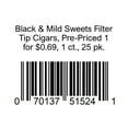 thumbnail image 1 of Black & Mild Sweets Filter Tip Cigars, Pre-Priced 1 for $0.69, 1 ct., 25 pk., 1 of 1