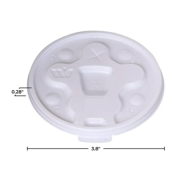 WinCup Lids with Drink Thru Tear Back and Straw Slot 18 Series, White, 12-20 oz., 1000 ct.