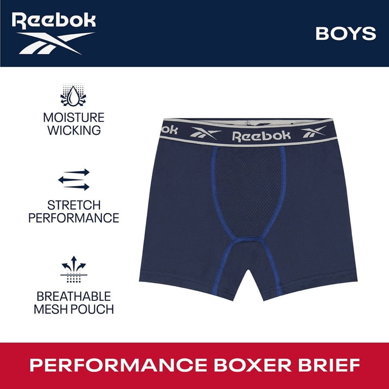 Reebok Boys 5-Pack Performance Boxer Briefs - S 3