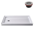 thumbnail image 3 of Streamline 60 in. x 36 in. Alcove Acrylic Shower Base With Left, Center or Right Drain / Glossy Black or White, 3 of 9