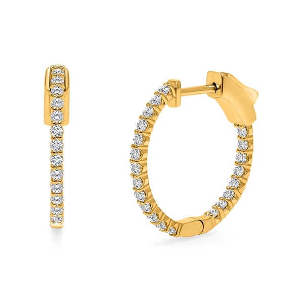 0.45 T.W. Lab Created Round Diamond Hoop Earrings in 14K Gold