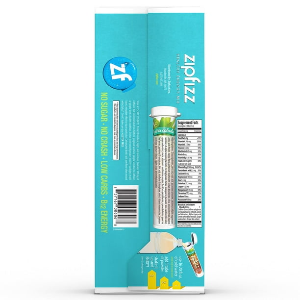 Zipfizz Energy Multi-Vitamin Hydration Drink Mix, Pina Colada, 20