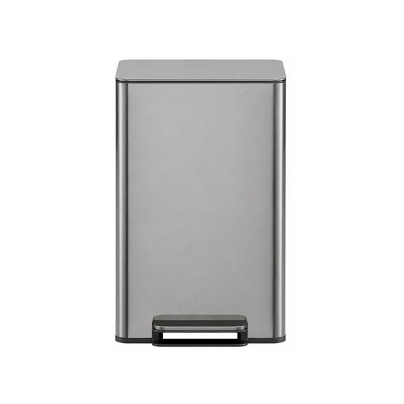 Simpli-Magic Infinity Edge 50 Liter / 13.2 Gallon Rectangular Step Trash Can, Hands-Free Soft-Close Lid, Premium Fingerprint-Resistant Finish for Kitchen and Recycling, Choose Color