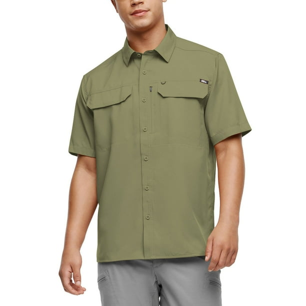 Eddie Bauer Woven Tech Shirt Green M:- Green, M