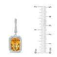 thumbnail image 5 of Cushion Cut Gemstone Halo Dangle Earrings in Sterling Silver, 5 of 5