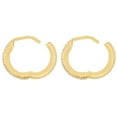 thumbnail image 4 of Diamond Cut and Polished Huggie Earrings in 14K Gold, 4 of 4