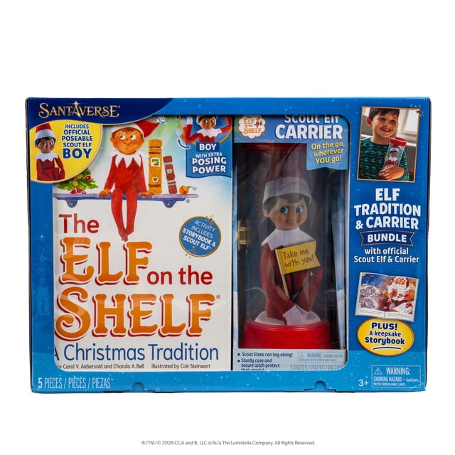 Sam's Exclusive Bundle - The Elf on the Shelf: A Christmas Tradition Boxset and Scout Elf™ Carrier Bundle