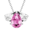 thumbnail image 3 of Pear Cut Lab Gemstone Earring and Necklace Set in Sterling Silver, 3 of 7