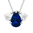 thumbnail image 3 of Pear Cut Lab Gemstone Earring and Necklace Set in Sterling Silver, 3 of 7