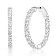 thumbnail image 2 of Lab Created Gemstone Huggie Hoop Earrings in Sterling Silver, 2 of 6