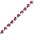 thumbnail image 3 of Pear Cut Lab Created Gemstone Halo Tennis Bracelet in Sterling Silver, 3 of 6