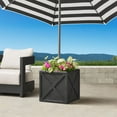thumbnail image 1 of Member's Mark 20" Matte Black Square Umbrella Stand Planter, 1 of 3
