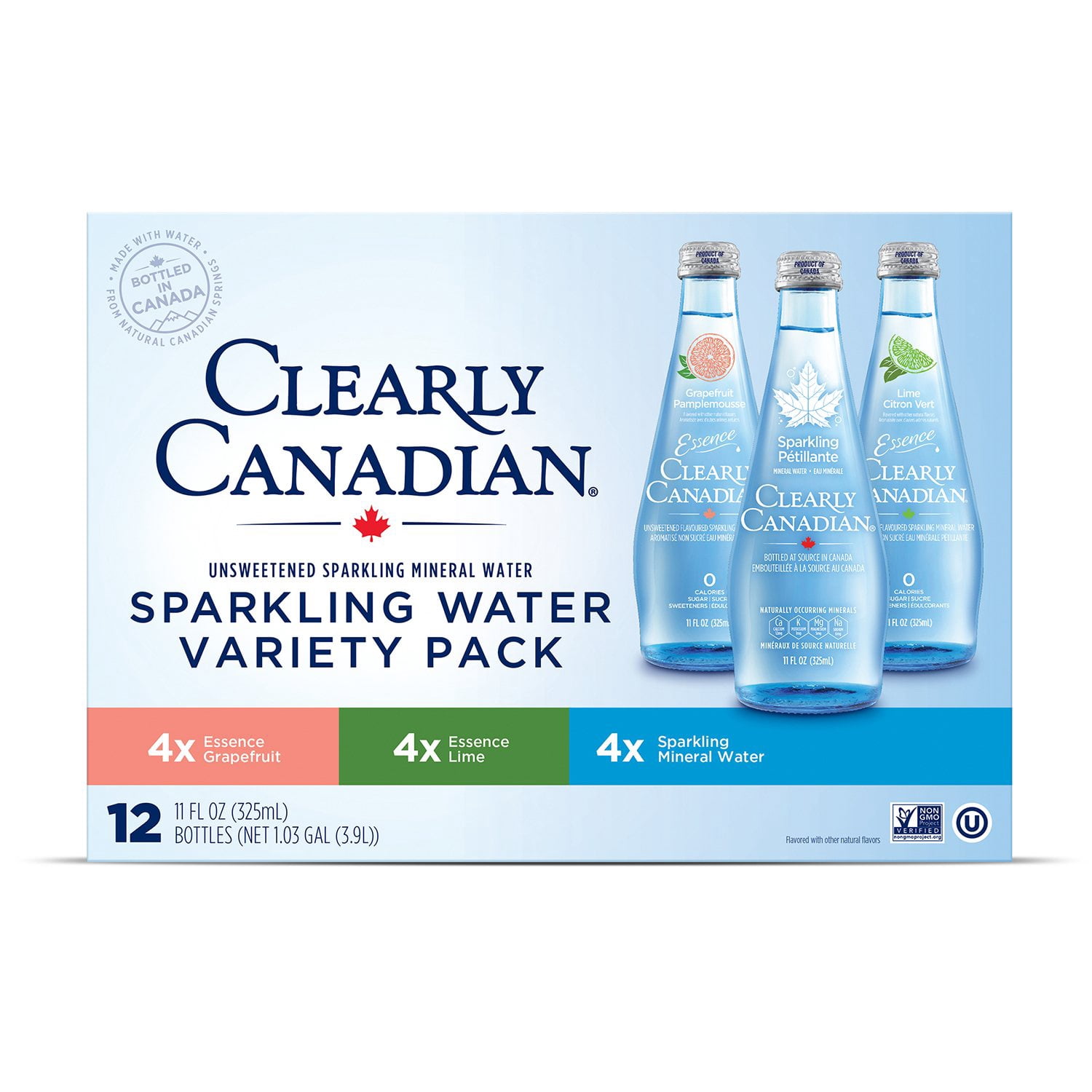 Clearly Canadian Essence Variety Pack, 11 fl. oz., 12 pk.