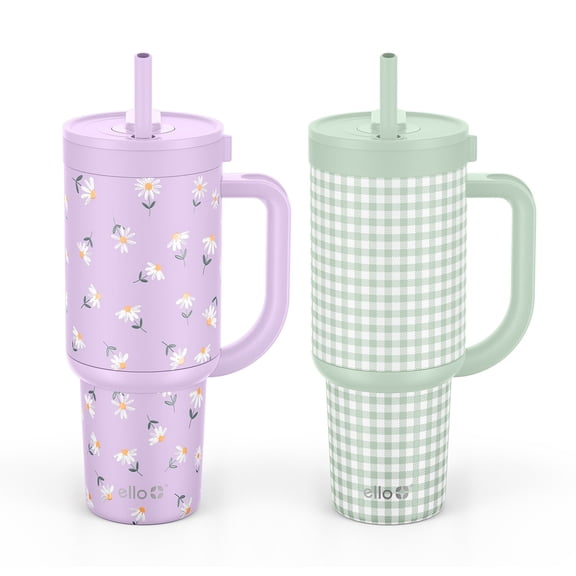 Ello Oasis 30oz Stainless Steel Tumbler with Handle, 100% Leakproof, 2-Pack
